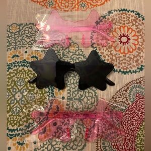 3 pair of NWT Star-Shaped Glasses -  2 pink & 1 black